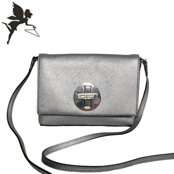 KATE SPADE Silver Sally Newbury Lane Turnlock Crossbody Bag - Picture 1 of 8